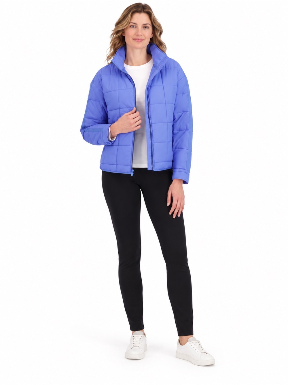 Roxy Quilted Puffer Jacket in Periwinkle